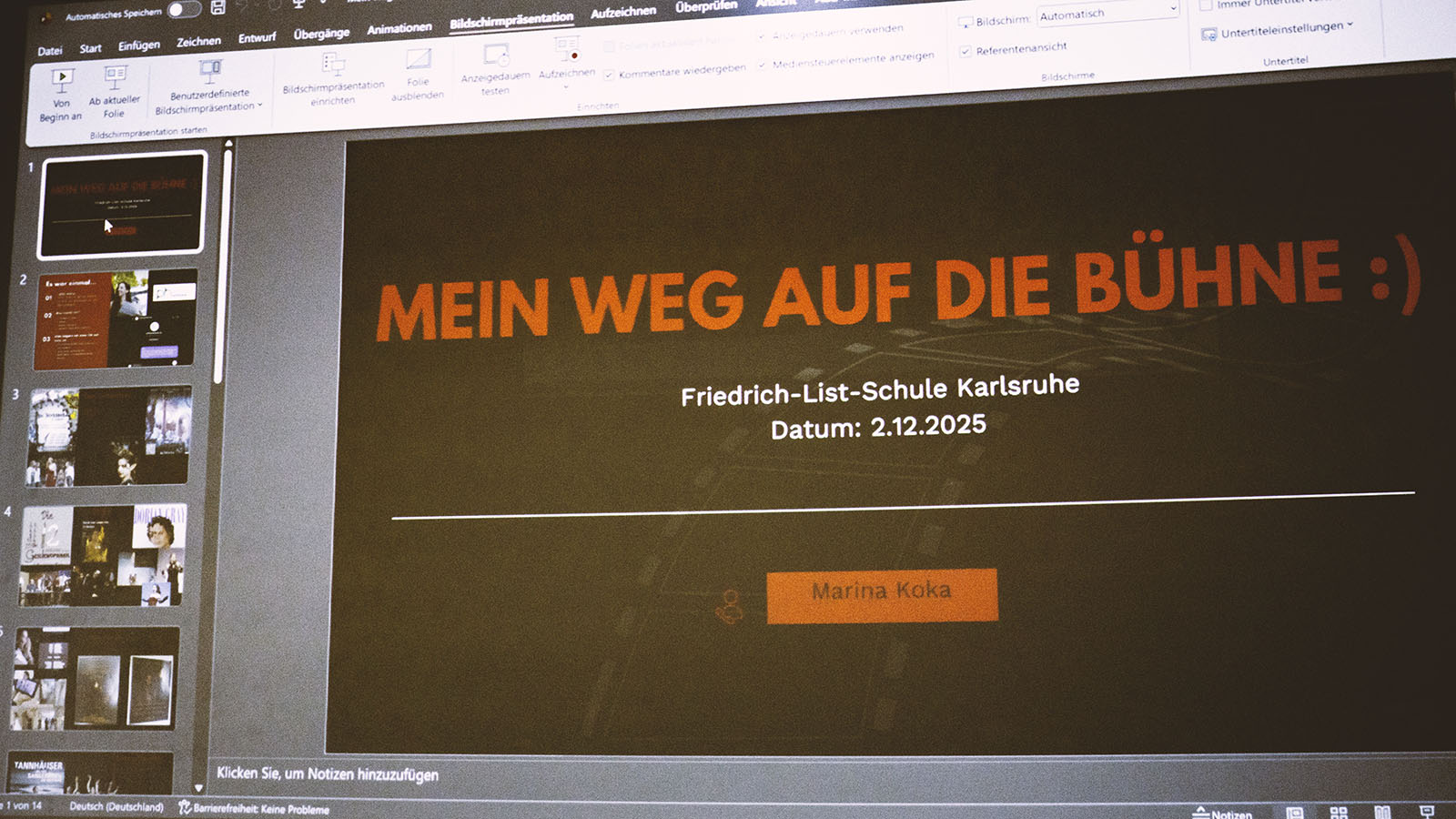 Marinas Präsentation